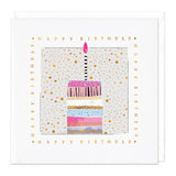 E285 - Pink Stand Birthday Cake Birthday Card