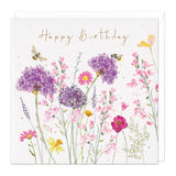E287 - Pinks & Bees Birthday card