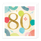 E352 - 80th Balloons Birthday Card