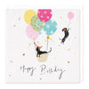 E366 - Sausage Dog balloons Birthday Card