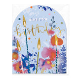 E463 - Watercolours and Candles Birthday Card