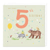 E522 - Woodland Animals 5th Birthday Card