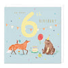 E523 - Woodland Animals 6th Birthday Card