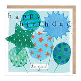 E530 - Blue Balloons Birthday Card