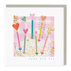 E544 - Contemporary Heart Candles Birthday Card