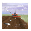 E558 - Ploughing the field Birthday Card
