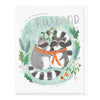 X3016 - Oval Raccoon Husband Christmas Card
